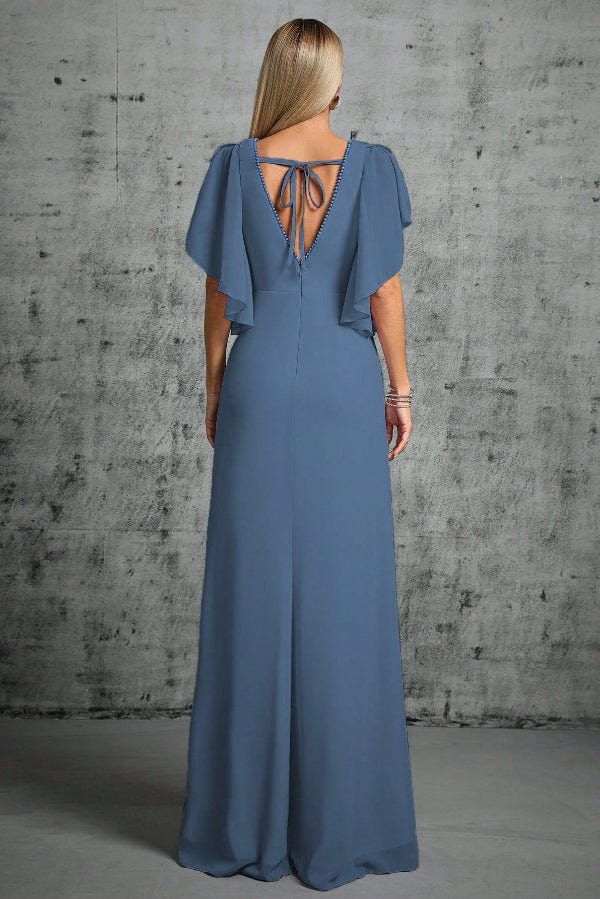 Robe Demoiselle D'Honneur Bleu Pétrole