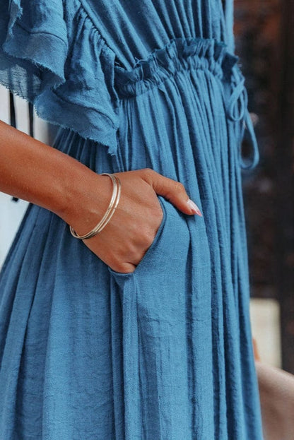 Robe Demoiselle D'Honneur Boheme Bleu
