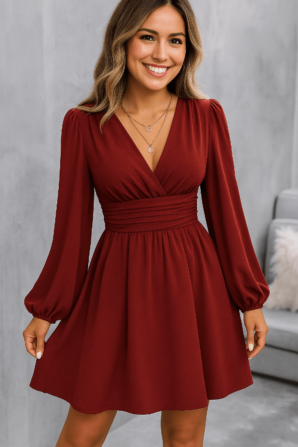 Robe Demoiselle D'Honneur Bordeaux Courte