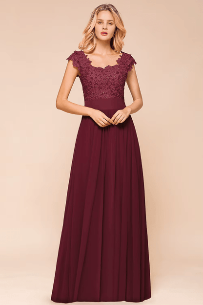 Robe Demoiselle D'Honneur Bordeaux Dentelle