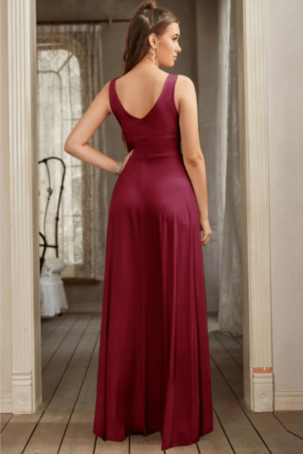 Robe Demoiselle d'Honneur Bordeaux Longue