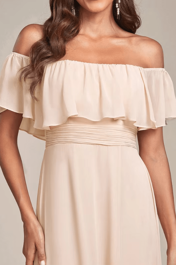 Robe Demoiselle D'Honneur Col Bardot