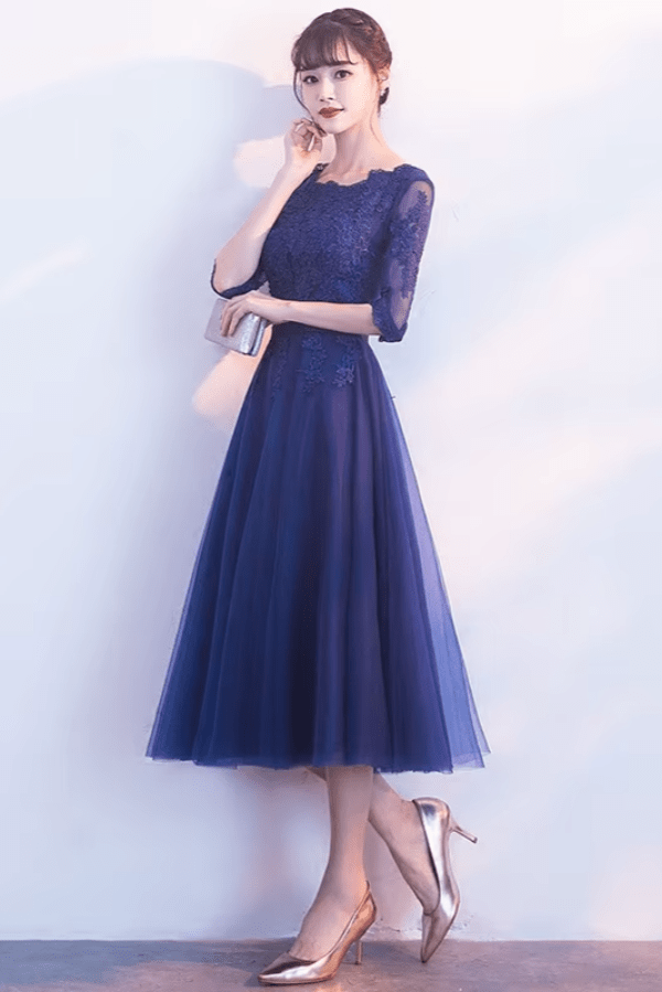 Robe Demoiselle D'Honneur Courte Dentelle