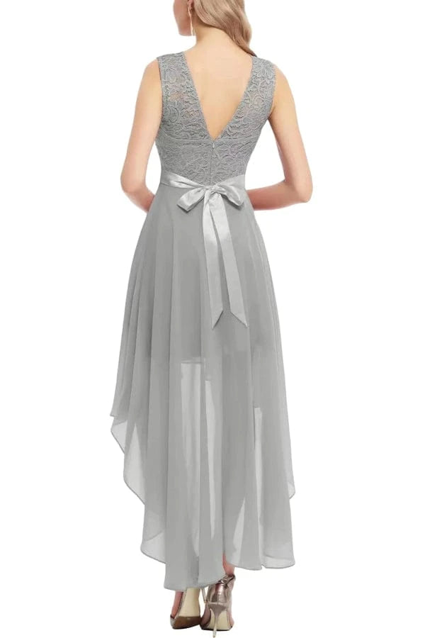 Robe Demoiselle D'Honneur Gris Perle