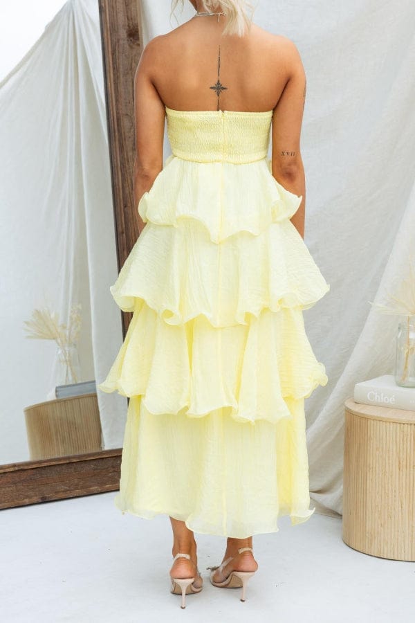 Robe Demoiselle d'Honneur Jaune Pastel