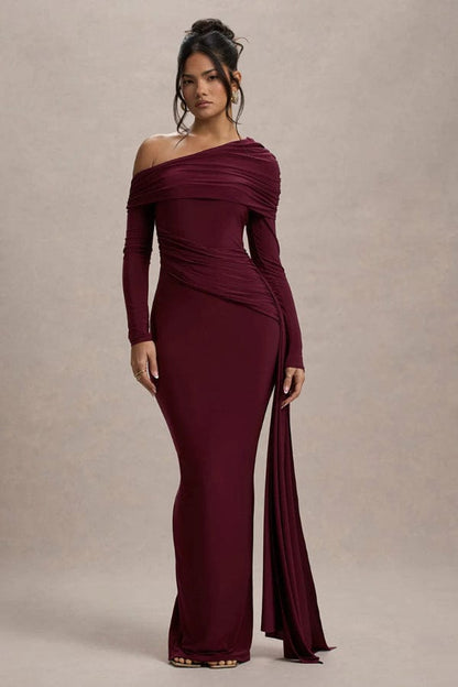 Robe Demoiselle D'Honneur Longue Manche Longue