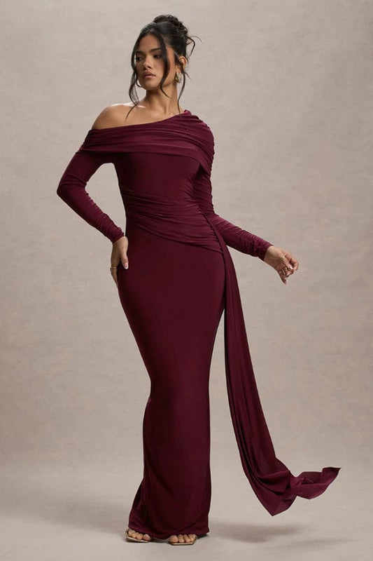 Robe Demoiselle D'Honneur Longue Manche Longue