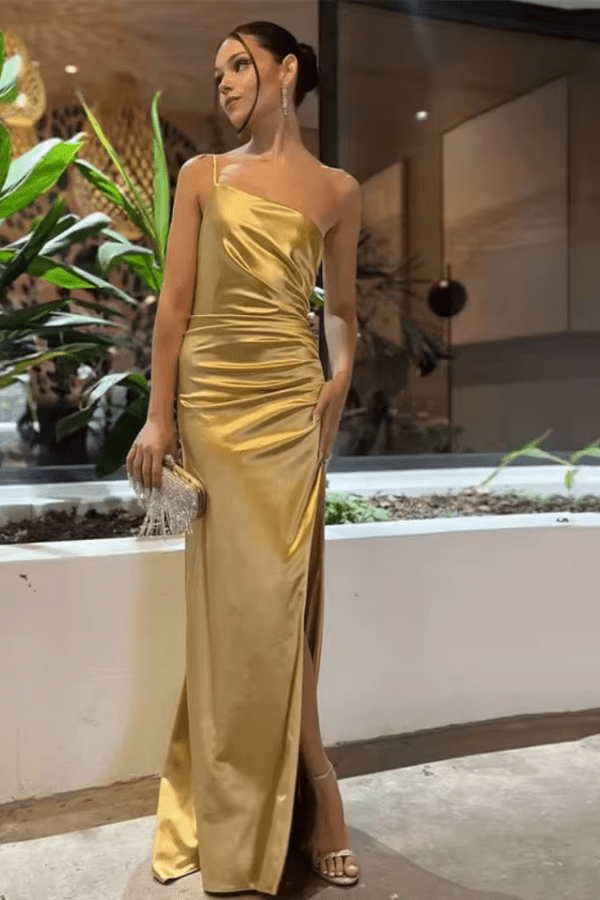 Robe Demoiselle D'Honneur Or