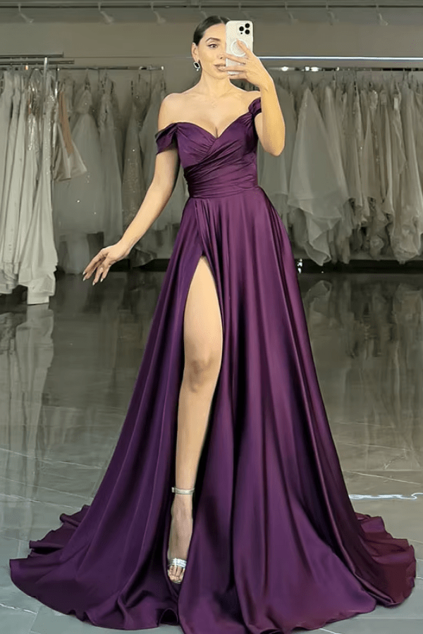 Robe Demoiselle D'Honneur Prune