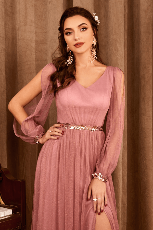 Robe Demoiselle d'Honneur Rose Saumon