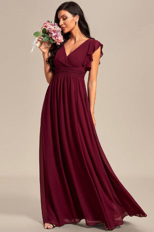 Robe Demoiselle D'Honneur Rouge Bordeaux