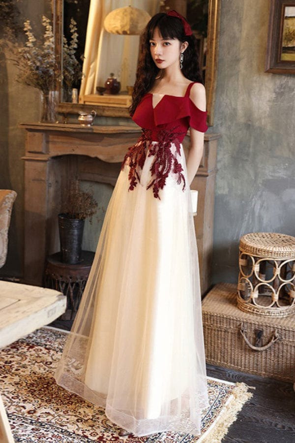 Robe Demoiselle D'Honneur Rouge Et Blanc