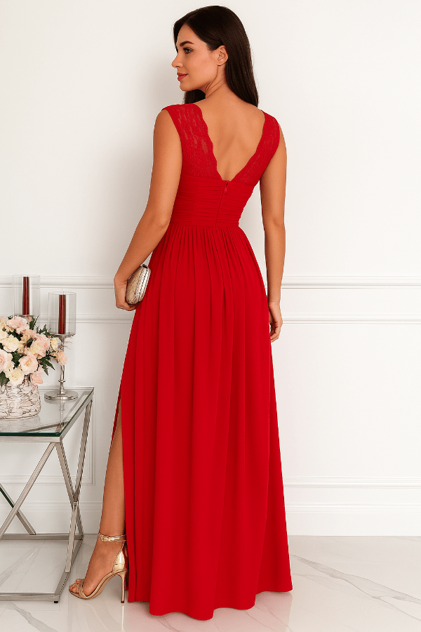 Robe Demoiselle D'Honneur Rouge Pas Cher
