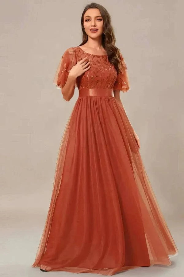 Robe Demoiselle D'Honneur Terre Cuite