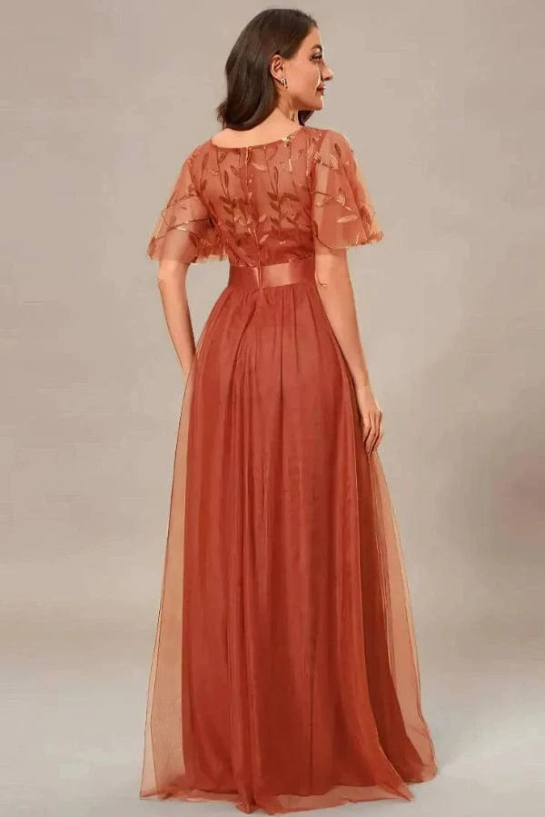 Robe Demoiselle D'Honneur Terre Cuite