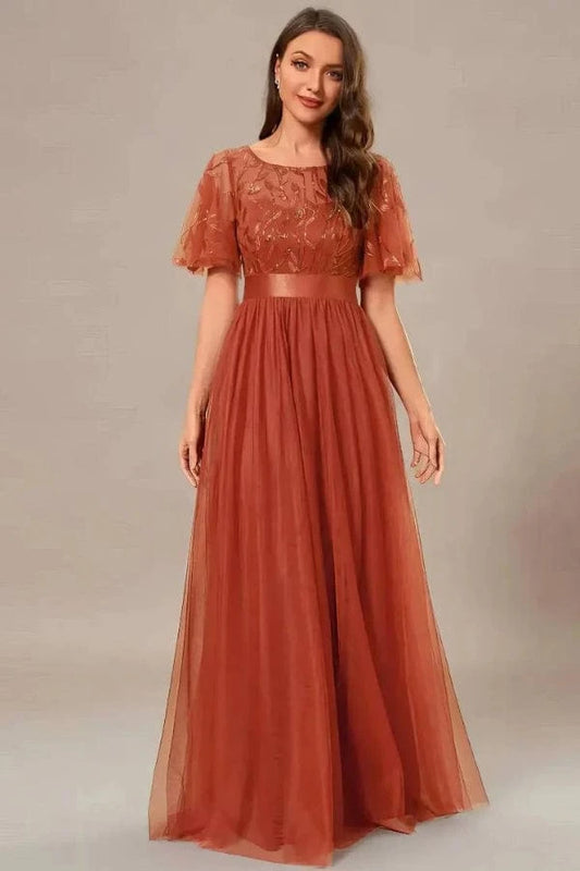Robe Demoiselle D'Honneur Terre Cuite