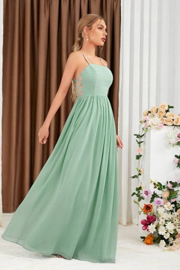 Robe Demoiselle D'Honneur Vert Amande