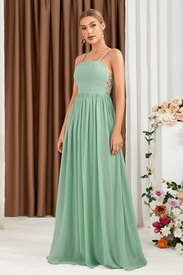 Robe Demoiselle D'Honneur Vert Amande