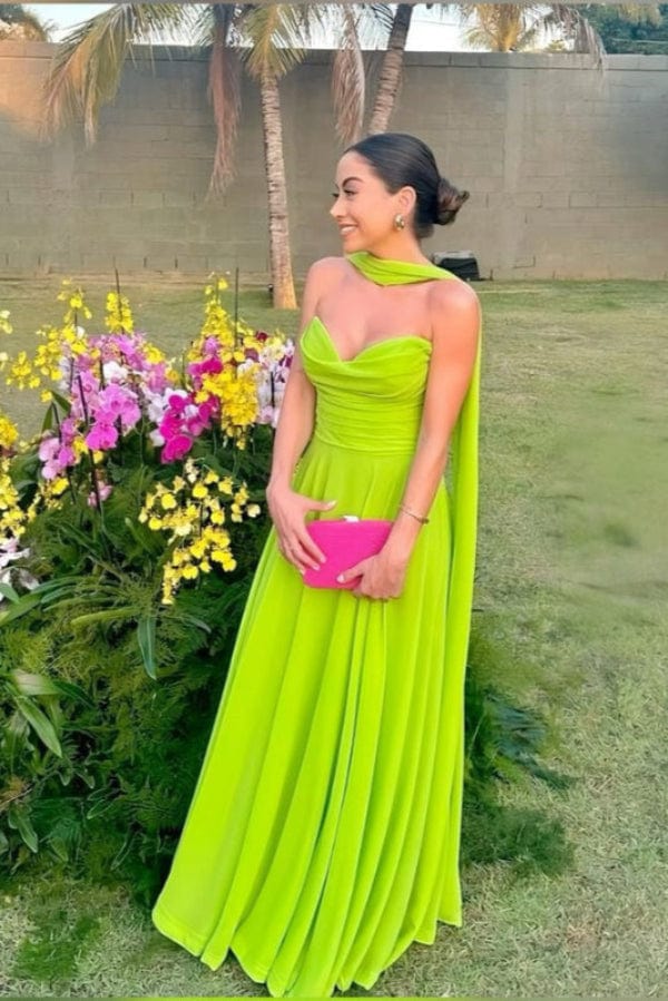 Robe Demoiselle D'Honneur Vert Anis