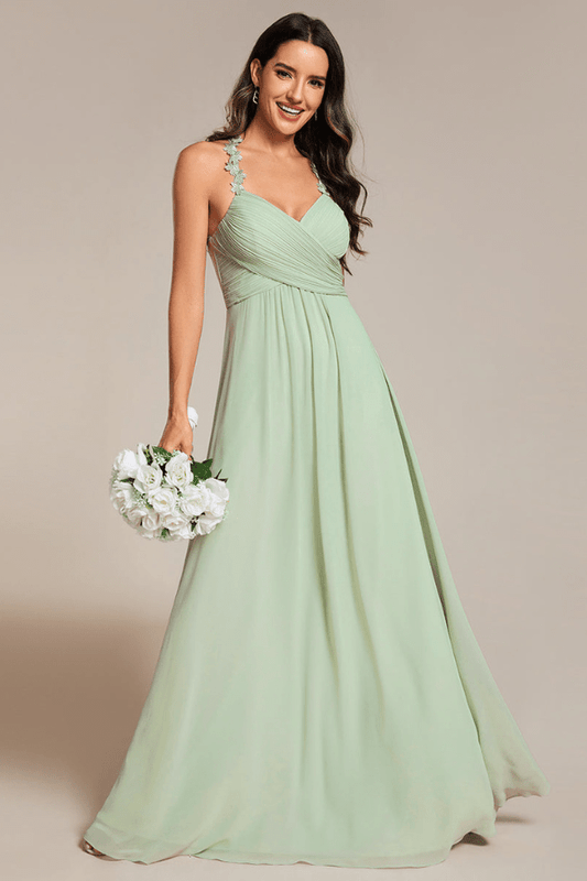 Robe Demoiselle d'Honneur Vert Eucalyptus