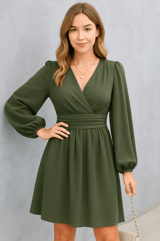 Robe Demoiselle D'Honneur Vert Kaki
