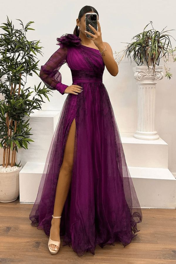 Robe Demoiselle D'Honneur Violet Foncé