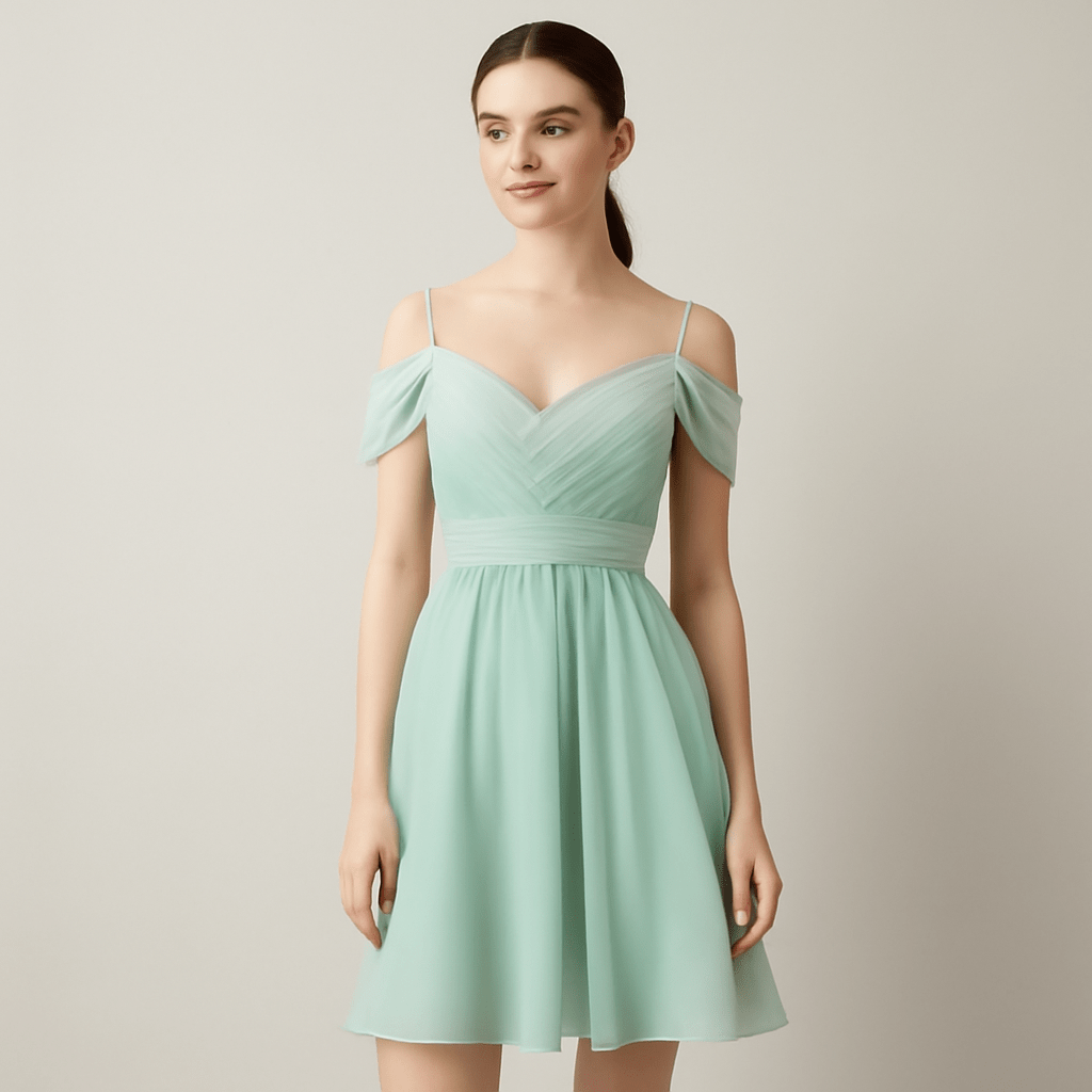 robe demoiselle d'honneur vert d'eau