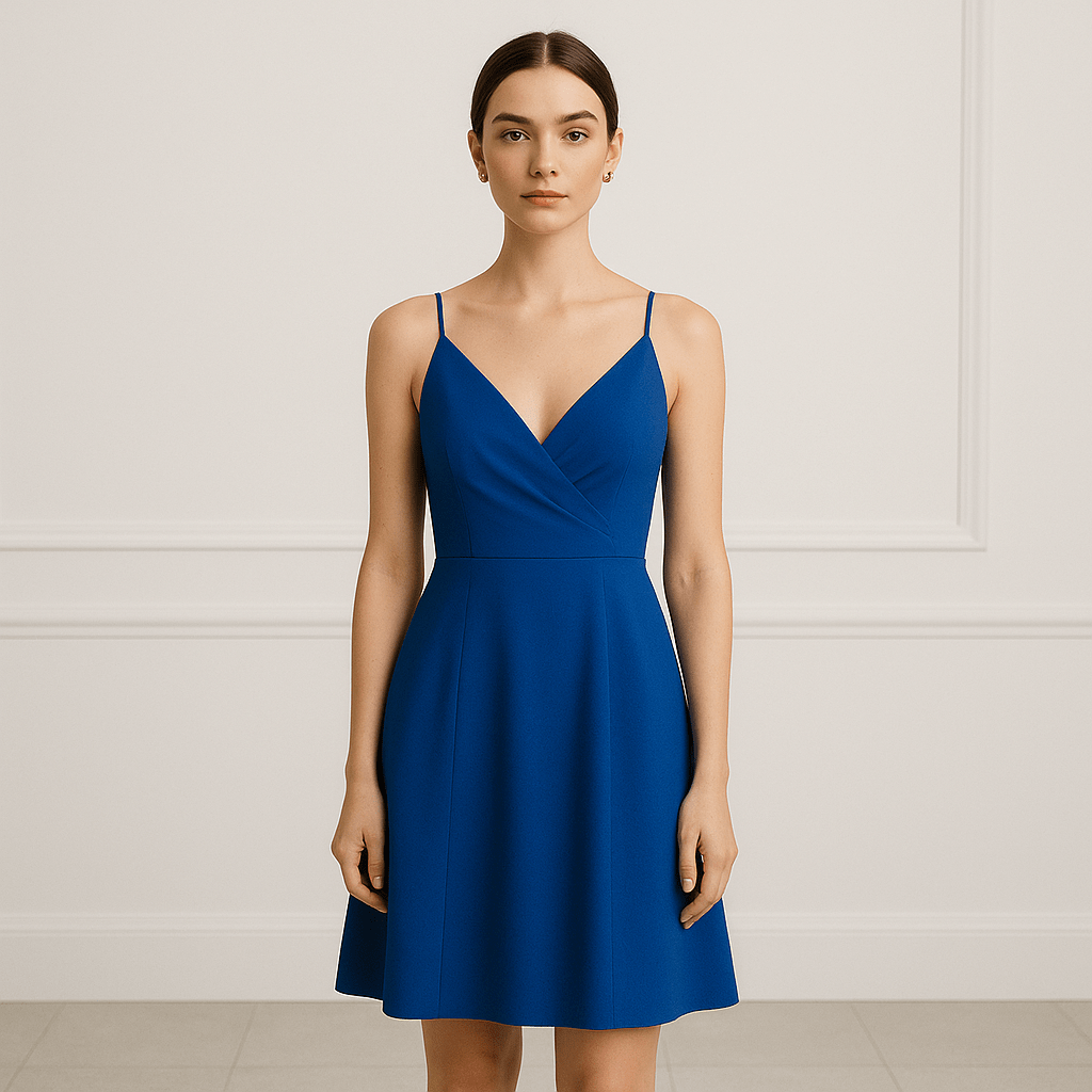 robe demoiselle d'honneur bleu roi courte