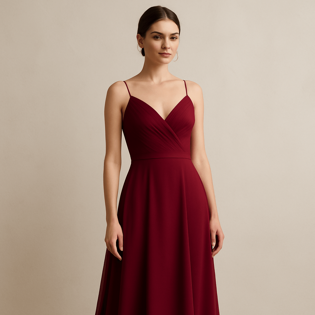 robe demoiselle d'honneur bordeaux longue