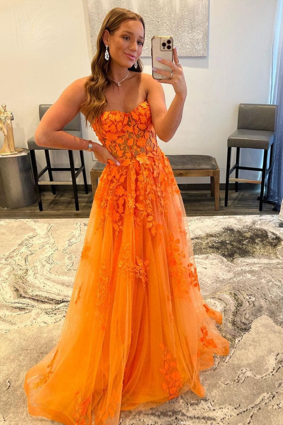 Robe Dentelle Orange