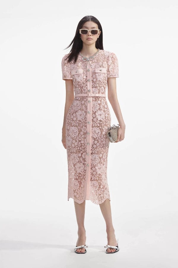 Robe Dentelle Rose Pale