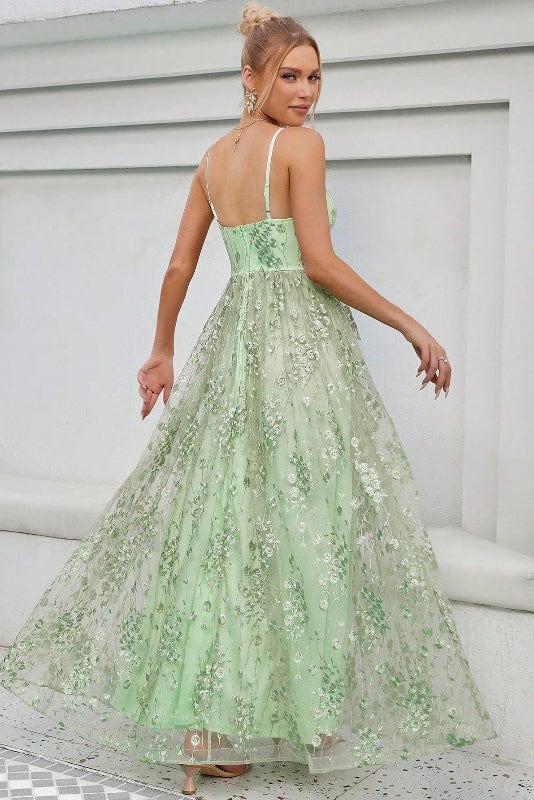 Robe Dentelle Vert Sauge