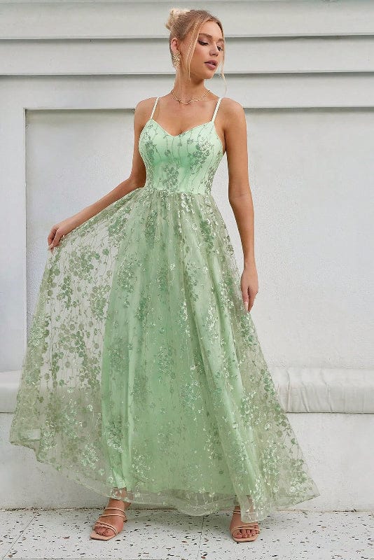 Robe Dentelle Vert Sauge
