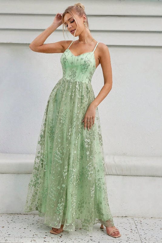 Robe Dentelle Vert Sauge