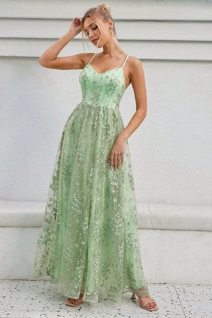 Robe Dentelle Vert Sauge