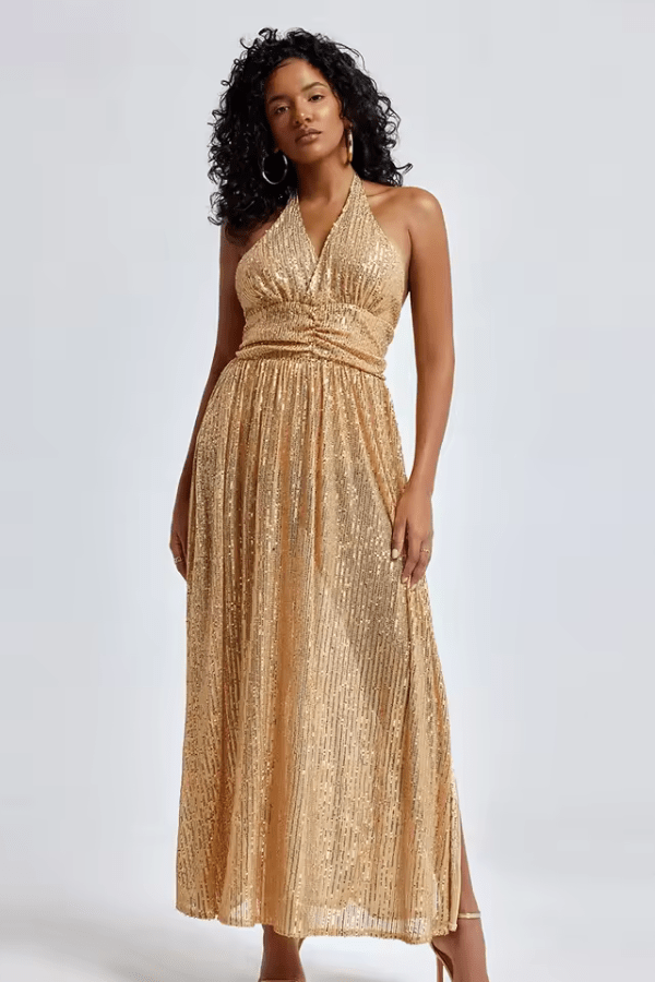Robe Dorée Pailletée