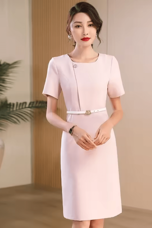 Robe Droite Rose Poudré