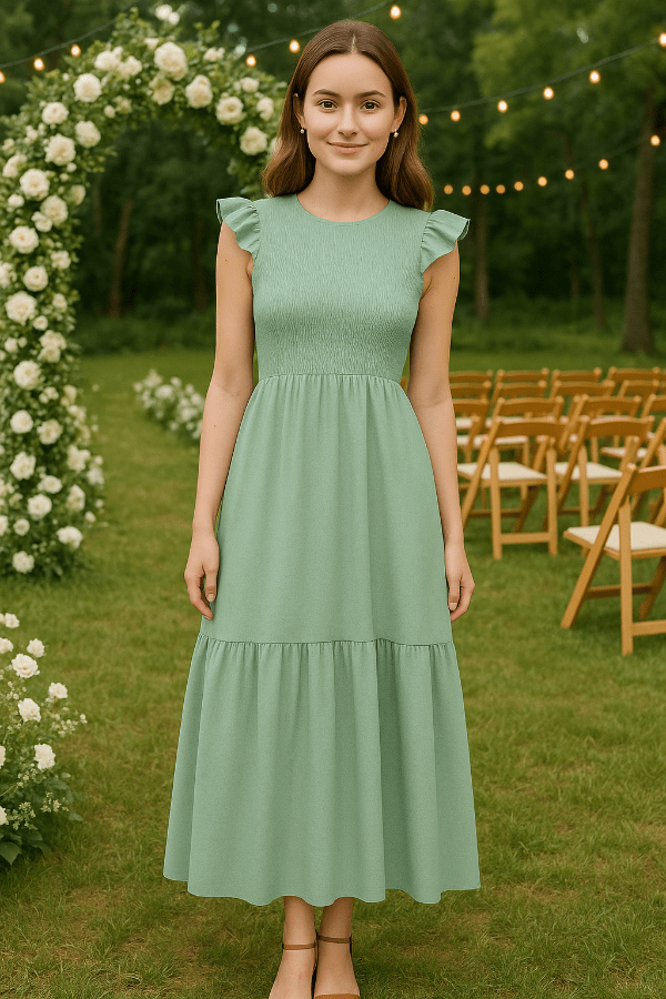 Robe En Gaze De Coton Vert D'Eau