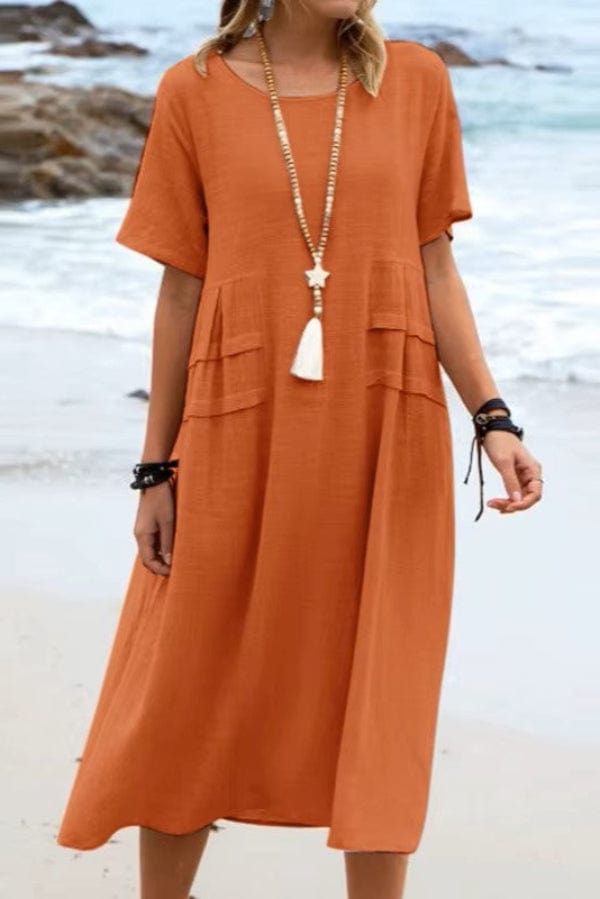 Robe en Lin Terracotta