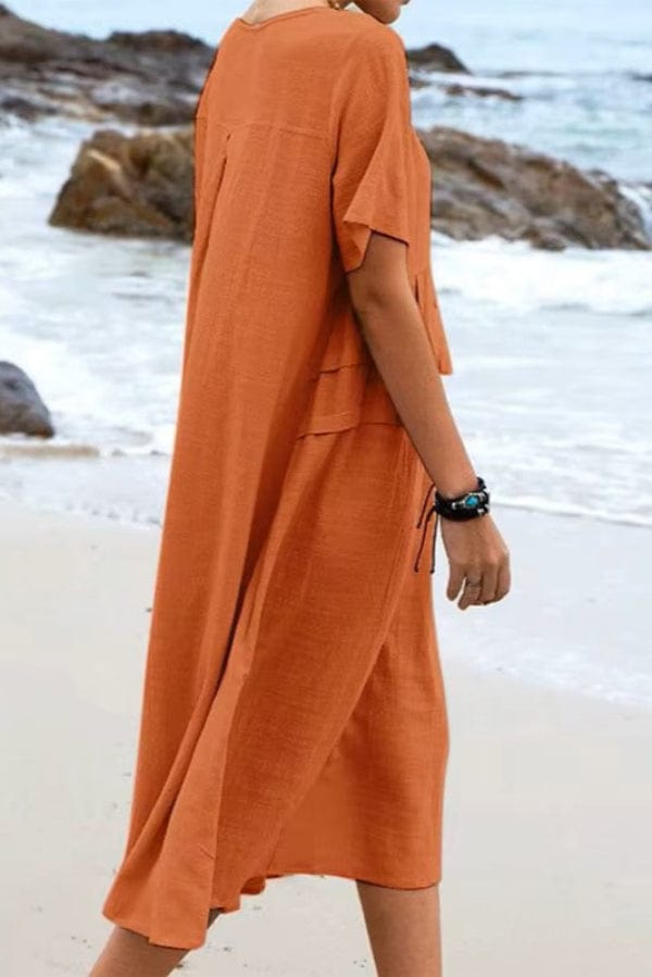 Robe en Lin Terracotta