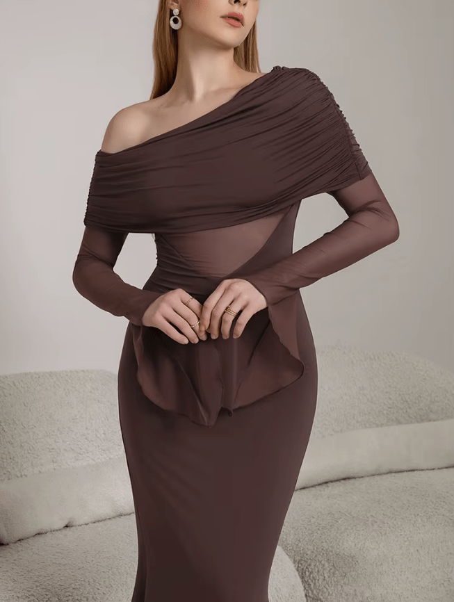 Robe En Maille Marron