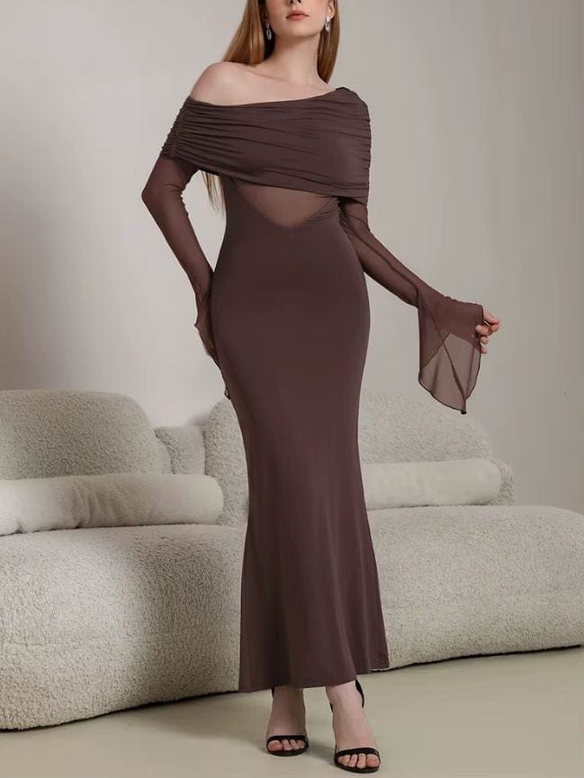 Robe En Maille Marron
