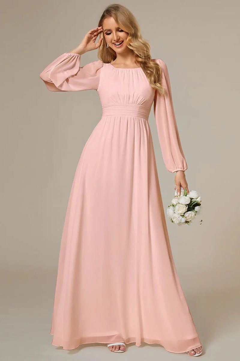 Robe en Mousseline Rose Pale