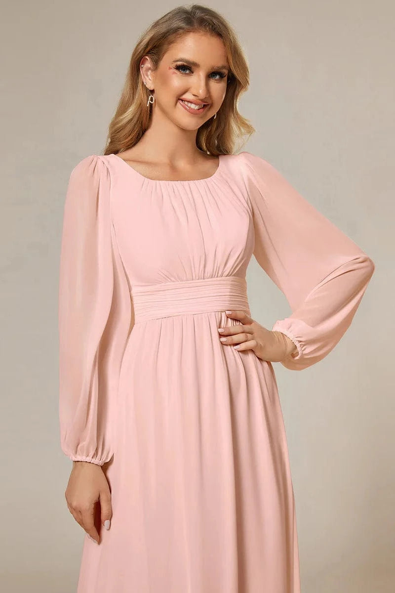 Robe en Mousseline Rose Pale