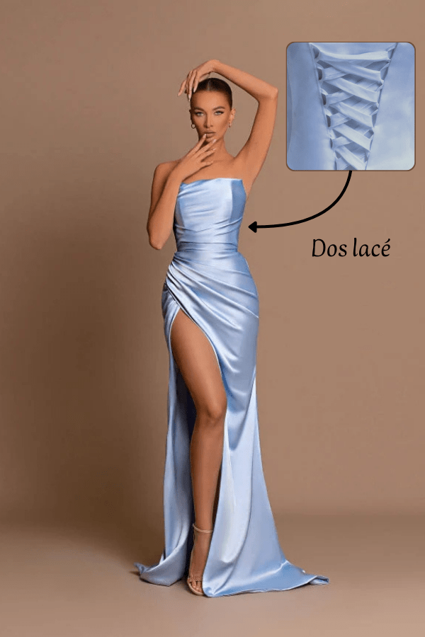 Robe en Satin Bleu Ciel