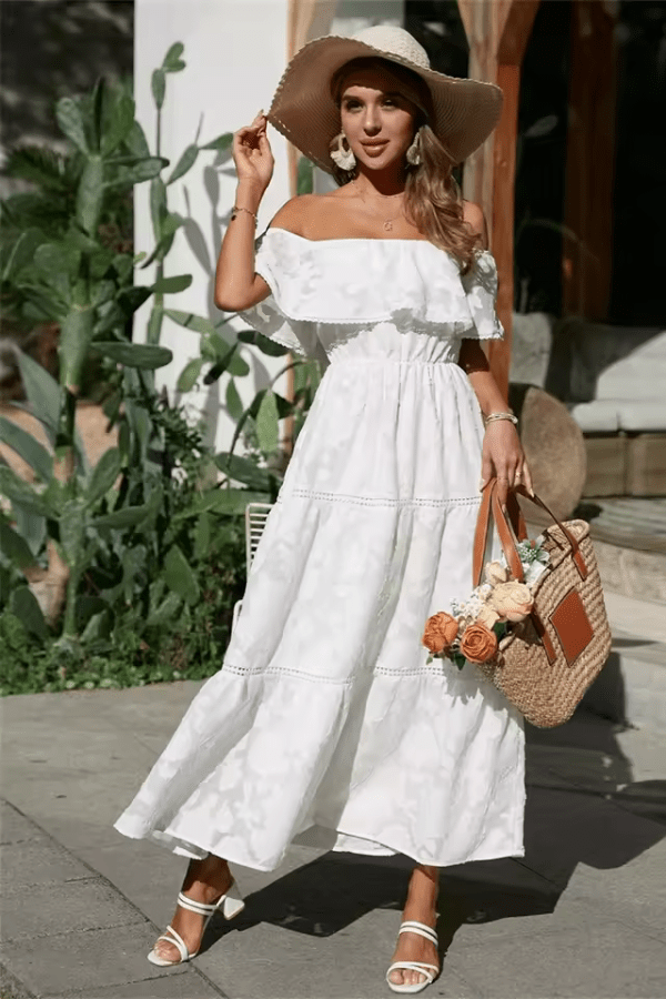 Robe Épaule Dénudée Bohème