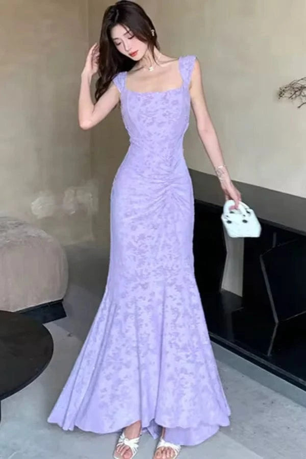 Robe Fleurie Lilas