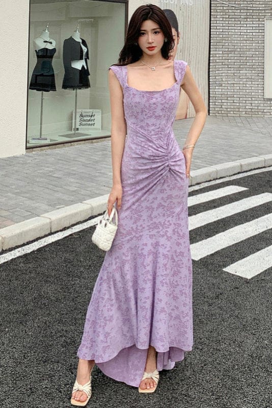 Robe Fleurie Lilas
