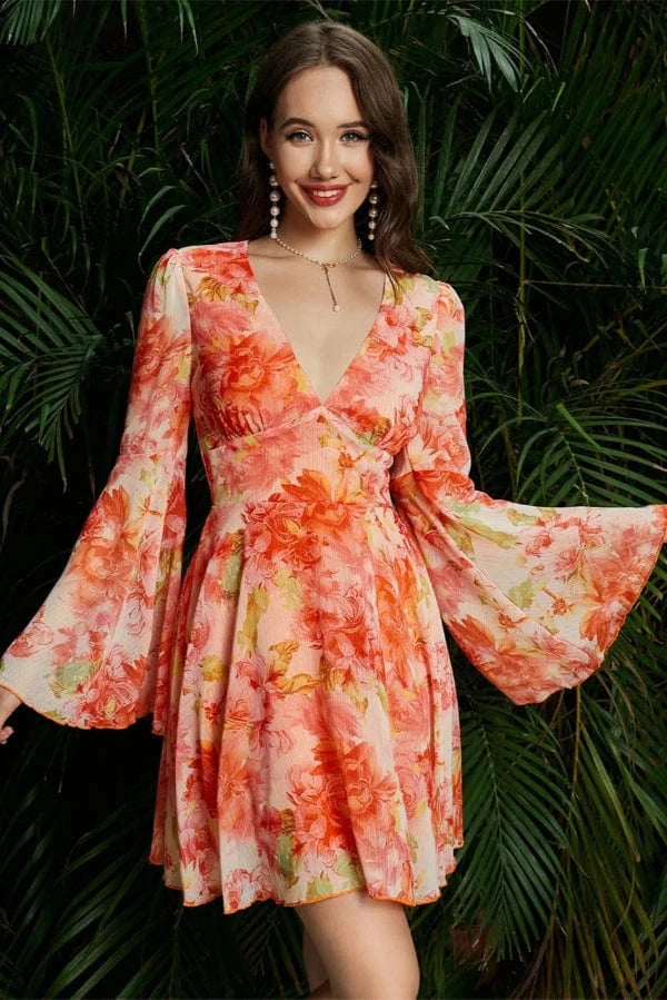 Robe Fleurie Orange
