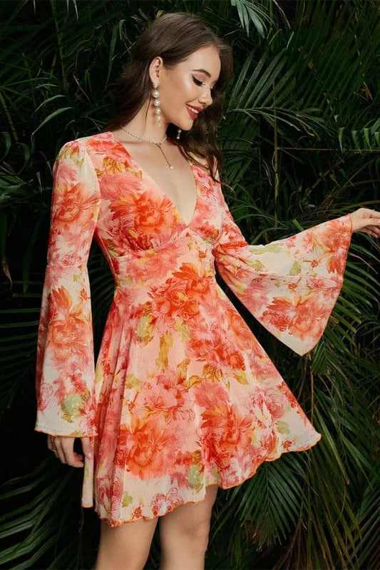 Robe Fleurie Orange